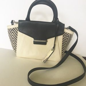 Vince Camuto Small Julia Satchel Ivory and Black